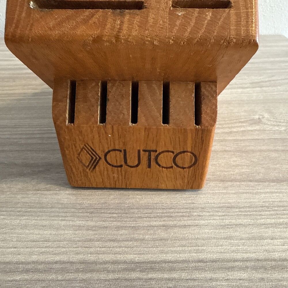 Cutco‎ 10 Slot Knife Block Honey Oak Holds 9 Knives + Sharpener Hole Made in USA - Picture 5 of 8